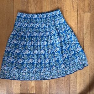 Max Studio Blue Floral A-Line Skirt